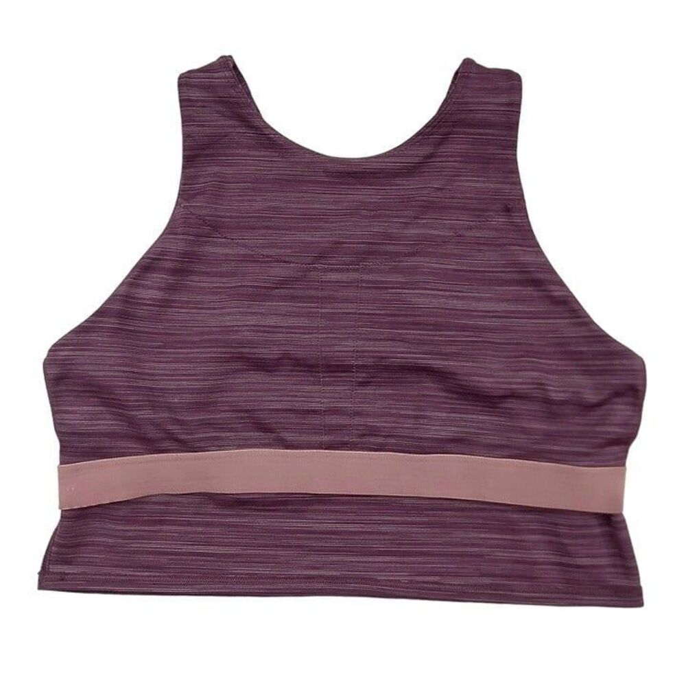 Athleta Space Dye Crop Top Womens XL Purple Marled Racerback Gym Performance - Picture 8 of 12